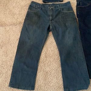 Multiple men jeans.